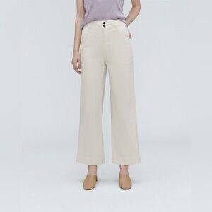 Everlane The Organic Wide-Leg Pant Women's Flare & Wide Leg Jeans in Bone Size 6